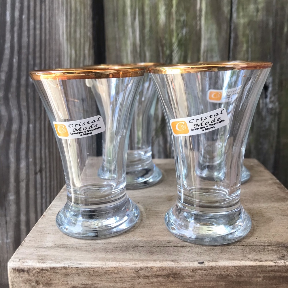 Vintage Cristal Mode Liquor Glasses (4)